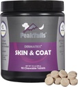 Kala Health PeakTails Skin & Coat Support for Dogs - MSM, Fish Oil, Omega-3 Omega-6 ile 90 Chewable Tabletler - Sağlıklı Cilt Destekleri, Shiny Coat