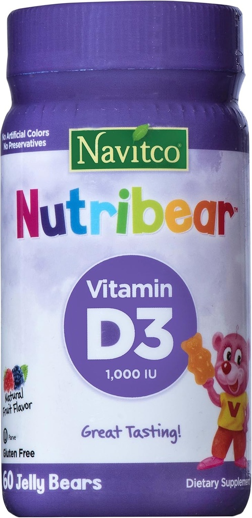 "NutriBear" Vitamin D3 1000 I Great Tasting, 60 Jelly Bears