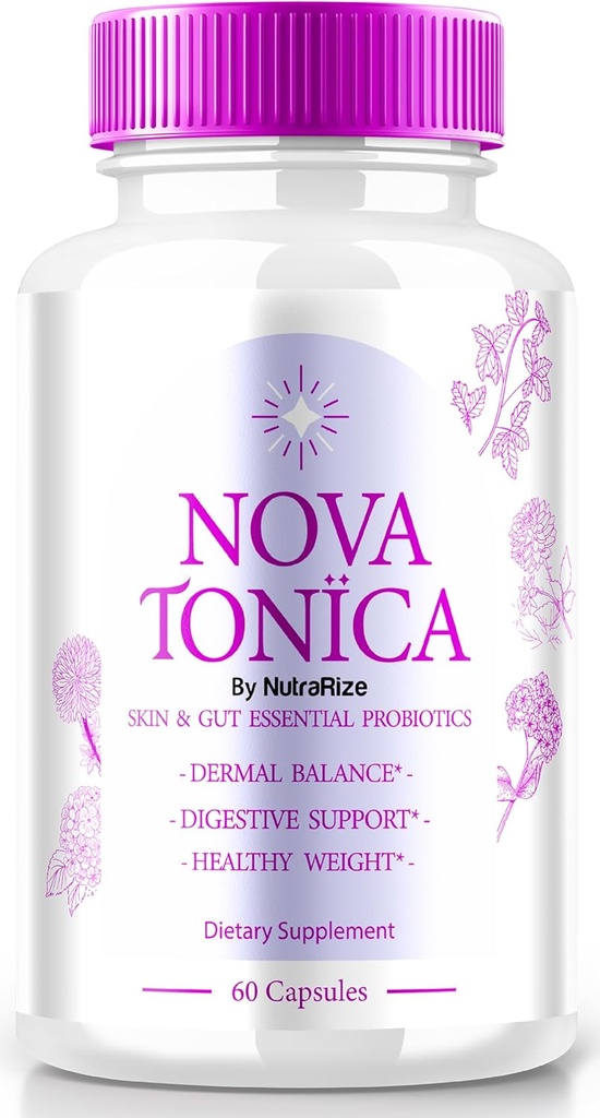 NovaTonica Capsules, Nova Tonica, Doğal olarak Sağlıklı ve Glowing Skin'i Desteklemek için Ekstra Güçlü Supplement, Skin-Enhancing Vitamin Pills, Nova Tonic İncelemeleri (60 Capsules)