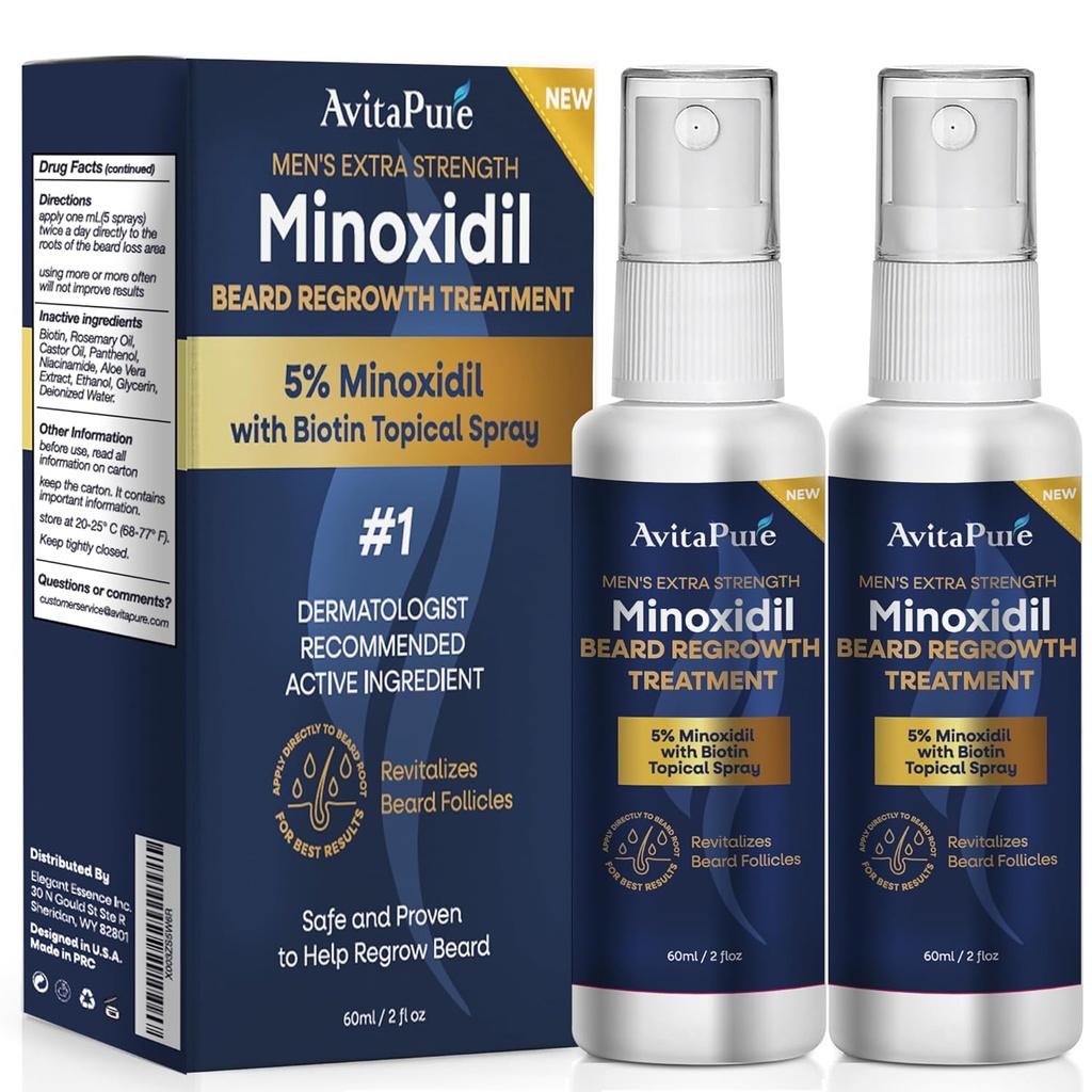 Minoxidil Ayıd Büyüme Petrol: Erkekler için Minoxidil Biotin ile birleşti, Ekstra Güçlü Minoxidil% 5 Ayıd Büyüme Serum Büyüyor & Mustache Fast Beard