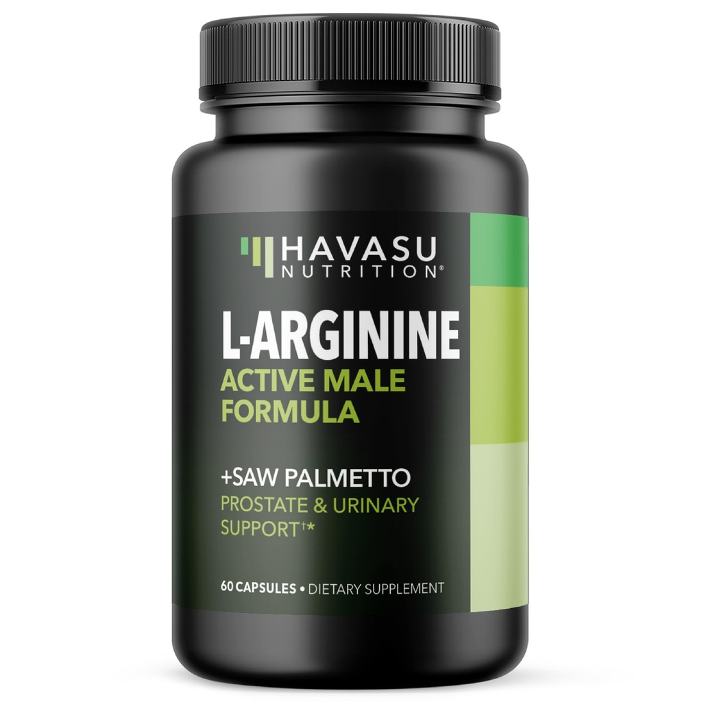 L-αργινίνη 500mg και πριονισμένο Palmetto 500mg - Nitric Oxide και Prostate συμπληρώματα υγείας για τους άνδρες - 60 Count - υποστήριξη αντοχής και ούρων λειτουργία - 1 μήνα προσφοράς - Vegan, μη ΓΤΟ κάψουλες
