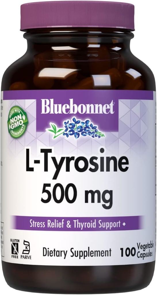 Bluebonnet Ltyrosine 500 Mg Vitamin Capsules, 100 Kont