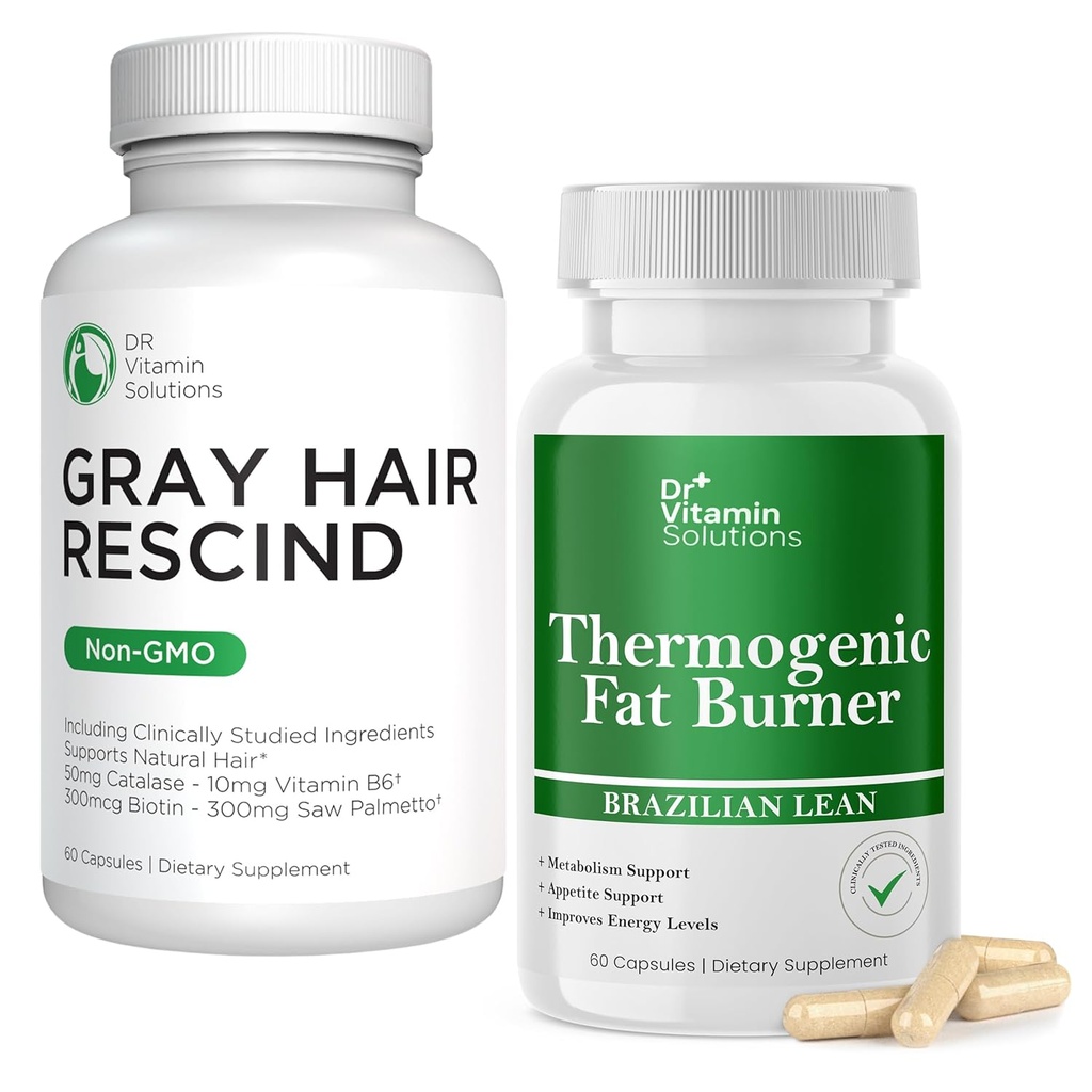 DR VITAMIN SOLUTIONS Gray Hair Rescind ve Termogenic Fat Burner Sche - 60 Caps Every each