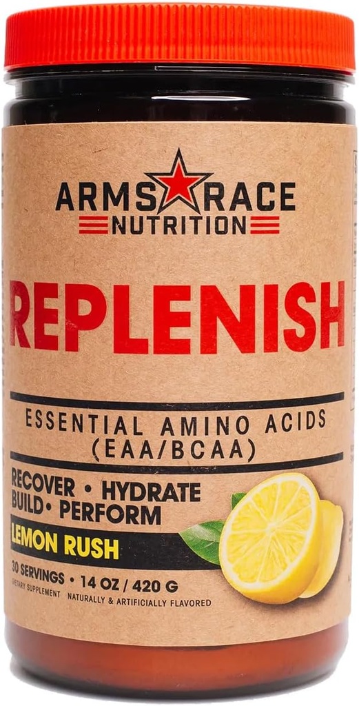 Silah Yarışı Beslenme Replenish Essential Amino Asits (EAA/BCAA) 30 Hizmet (Lemon Rush)
