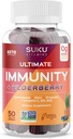 SUKU Vitaminleri - Ultimate Immunity - Elderberry Echinacea ve Propolis Gummies for Immune Support, Easy to Chew - Non GMO, Gluten Sugar Free - Pomegranate Lime Count