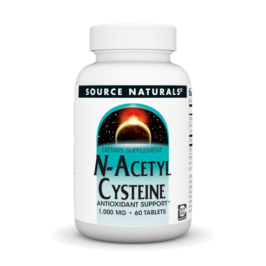 Source Naturals N- Acetyl Cysteine Αντιοξειδωτικό Υποστήριξη 1000 mg Συμπλήρωμα διατροφής που υποστηρίζει την αναπνευστική υγεία * - 60 δισκία