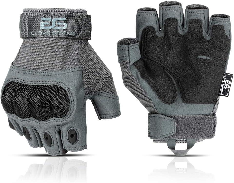 Glove Station- Fingerless Knuckle Taktikleri Erkekler için - Taktik Atış, Havayu, Avcılık, Polis Çalışması ve Yürüyüş
