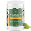 Super Greens Toz Superfood + Elektrolytes & Tonic Herbs | Organik Yeşiller, Shilajit, Adaptogens, Antioksis, Preobiyotik & Probiyotik & Postbiyotik| Energy, Gut & Immune| Unflavored - 30 Hizmet