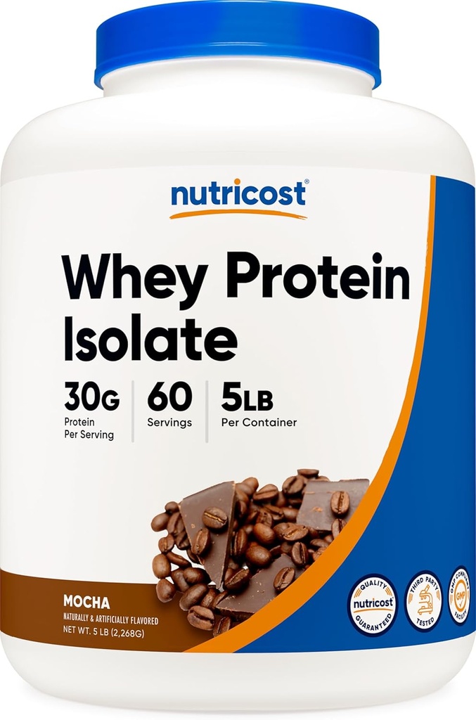 Nutricost Whey proteini (Mocha) 5LBS - Gluten Free & Non-GMO
