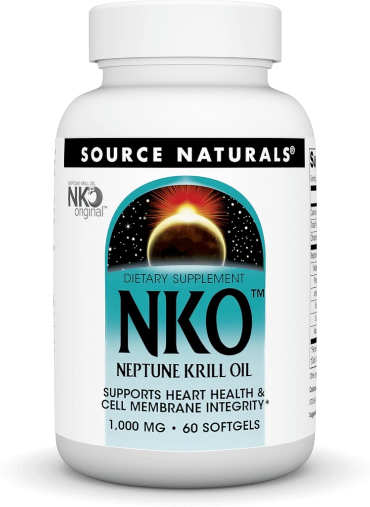 Source Naturals NKO Neptün Krill Oil, Kalp Sağlığı ve Hücre Membran Bütünleme*, 1.000 mg - 60 SoftGels