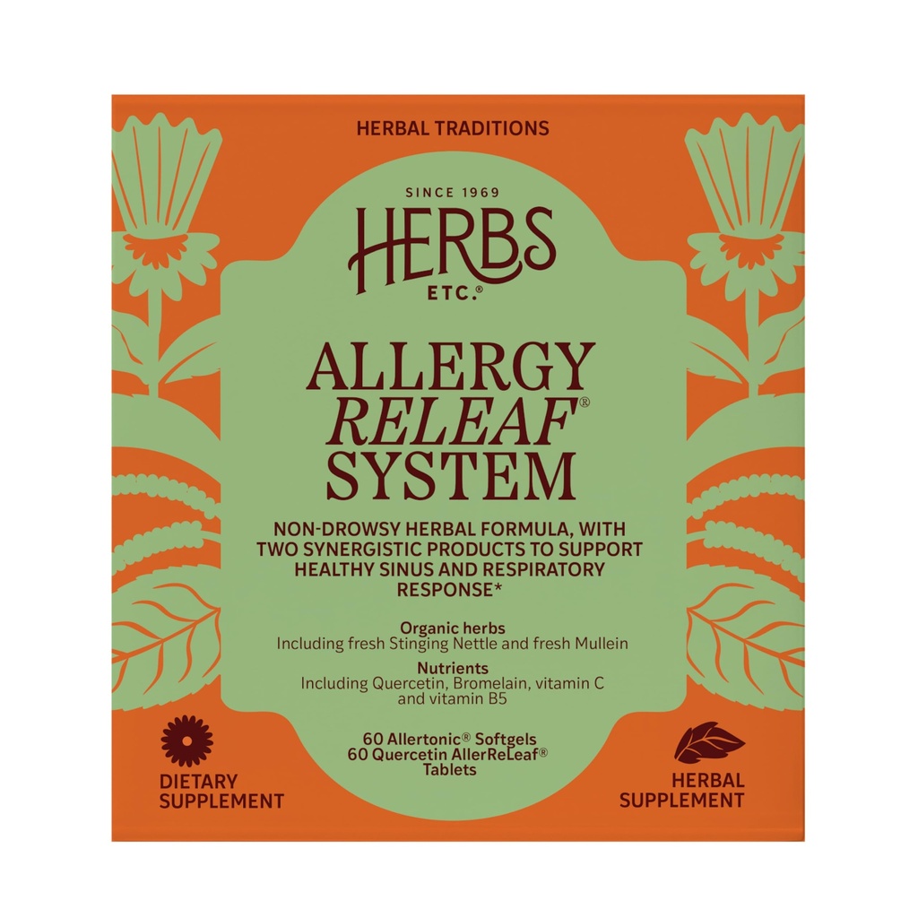 Herbs Etc. Alerji ReLeaf System - Mevsim Discomfort Supplement - Sneezing & Itchy Eyes - Supports Sinus Function - 60 Softgels, 60 Tablet (60 Hizmet)
