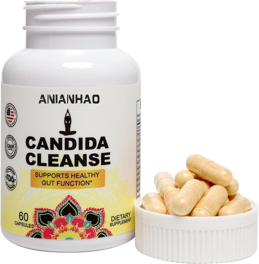Candida Natural Herbs ve Probiyotiks, Oregano Leaf, Wormwood, Caprylic Acid, Black Walnut