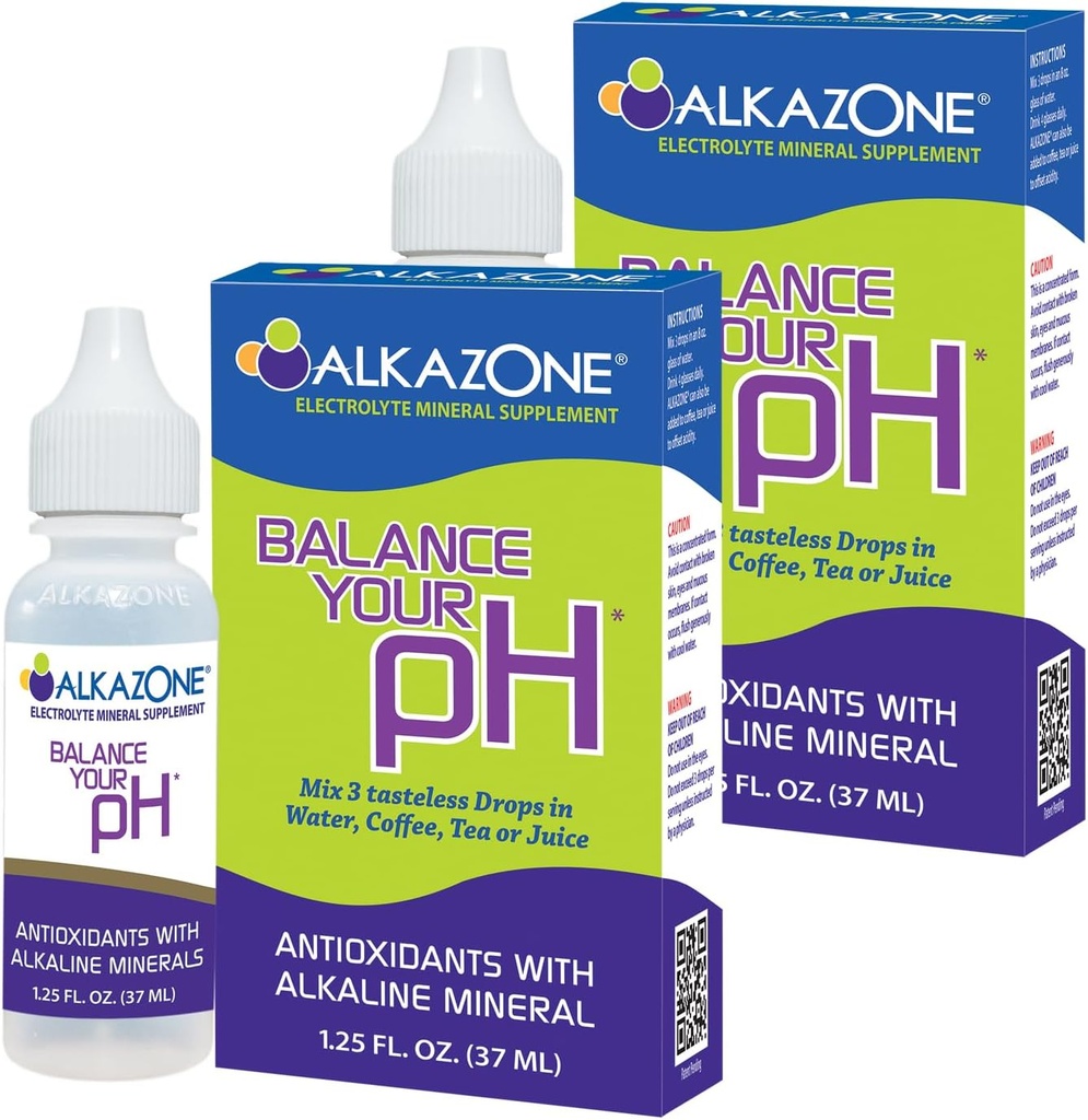ALKAZONE Ισορροπία pH Αντιοξειδωτικά Αλκαλικά Ορυκτά Αναμνηστικά & Συμπληρώματα (2 συσκευασίες)