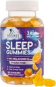 Melatonin Sleep Gummies Sugar Free - 6 mg Melatonin Sleep Gummies for Yetişkinler, Ekstra Güçlü Uyku Gummy Supplements, Occasional Sleep Support Supplement, 6 mg Gomitas para Dormir - 120 Kont