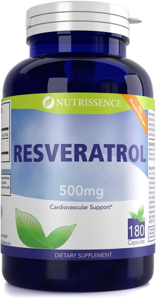Resveratrol 500 mg 180 Capsules 90 1000 mg veya 60 Hizmetler 1500 mg