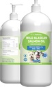 Pet Wellence Wild Alaskan Salmon Oil for Dogs - Wild-Caught, Cold-Processed, Daily Omega-3 Fish Oil for Health Coat and Skin, Joint Mobility and Strength - EPA, DHA - 16 fl oz (473 ml)