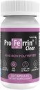 Proferrin Clear 30ct | US Made heme Iron for high Abpole, Easy on GI Tract | Natural, NSF Sertifikalı, Boya Ücretsiz