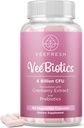 VeeFresh VeeBiotics Cranberry Kadınlar için Probiyotikler - 60 Capsules Kadın Probiyotikleri PH Balance & Odor Control için Prebiyotikler ve Cranberry Türlemeleri, Sağlıklı Vaginal Flora & Genel Wellness