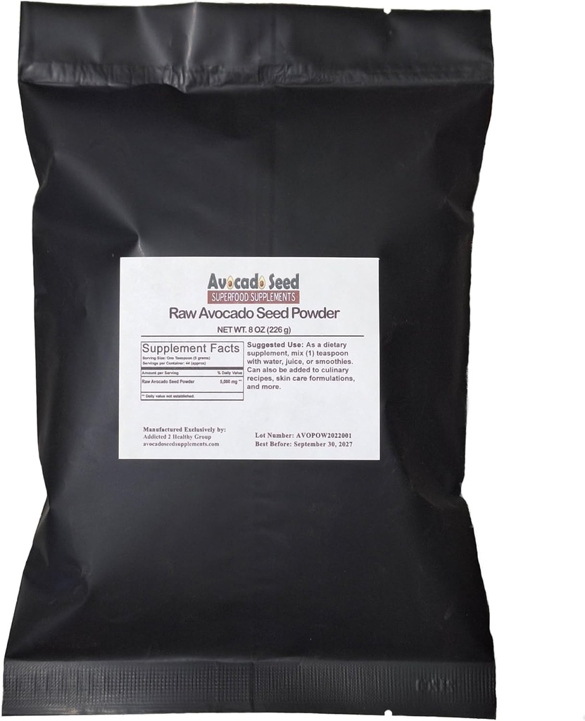 Raw Avocado Seed Granules 8 Ounces - Antioxidants,Fiber, Cholesterol,Heart Health,Skin Care-Made in USA-Original Manufacturer