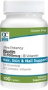 Quality Choice Biotin 10,000 mcg + B Tablets 100 Count Ultra Potency Nail, Skin, & Hair Support