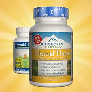 Ridgecrest Herbals ThyroNourish, Thyroid Support, Herbal ve Vitamin Supplement Ashwagandha, L-Tyrosine, Iodine, Copper, Kelp. Supports Energy, Metabolism Health, Normal Uyku (60 Caps, 30 Serv)