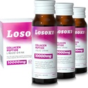 Losoki Liquid Collagen Peptide Drink - 10000 mg Hydrolyzed Marine Collagen Hydro with Vitamin C, Premium Mix, Sağlıklı Saç Deri Çiçeği Ortaklar Bones, (1 Box, 10 Şişe)
