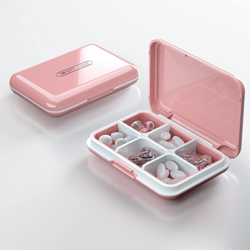Günlük Pill Organizer, Pill Box for Purse - Dtouayz Travel Pill Case, Vitamin Supplement ve İlaç Kaynağı Tankları 6 Karşılaştırmalı Tıp Sahibi, Haftalık Büyük Pill Konteyner