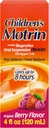 Children's Motrin Oral Suspension Medicine, 100 mg Ibuprofen, Kids Fever Reducer & Pain Reliever for Minor Aches & Pains Due to Cold & Flu, Alcohol-Free, Berry Flavored, 4 fl. oz