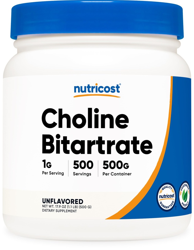 Nutricost Pure Choline Bitartrate Toz 500 Grams