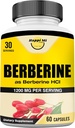 Berberine 1200 mg Berberine HCL, 60 Veggie Capsules, 30 Hizmet