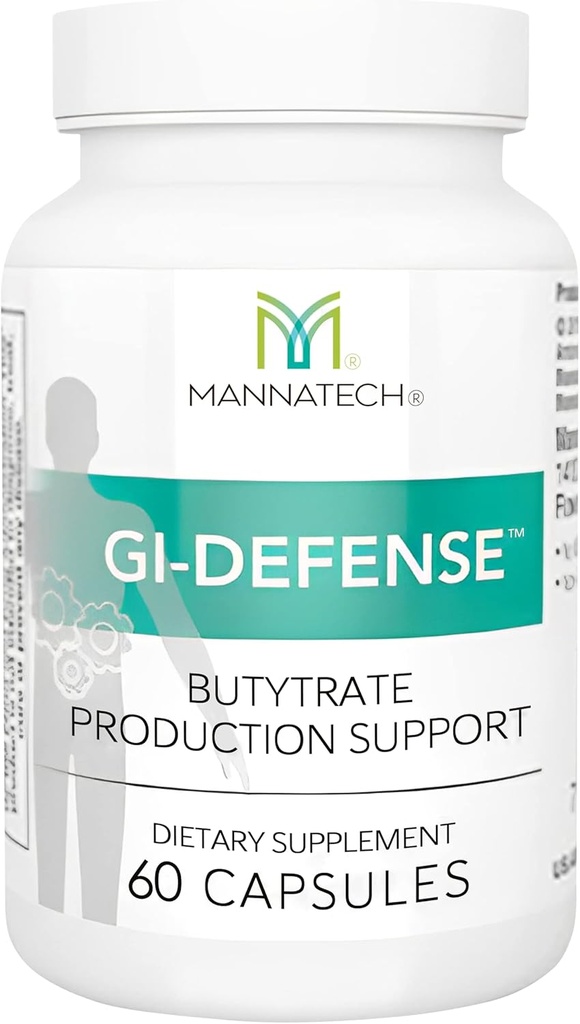 Mannatech Butyrate Supplement - Destekler Gut Barrier Function, Intestinal Health, and Digestive Comfort - Kısa Zincirli Fatty Asit Production, Immune Support Supplement GI-Defense 60 Capsules