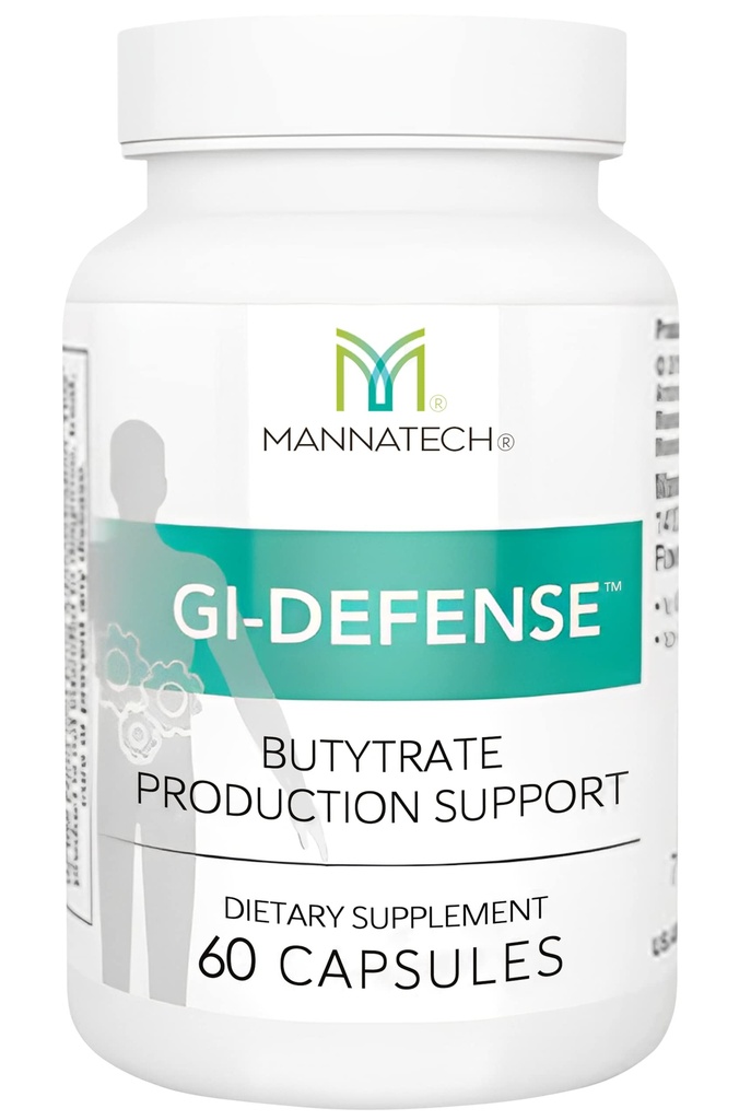 Mannatech Butyrate Supplement - Destekler Gut Barrier Function, Intestinal Health, and Digestive Comfort - Kısa Zincirli Fatty Asit Production, Immune Support Supplement GI-Defense 60 Capsules