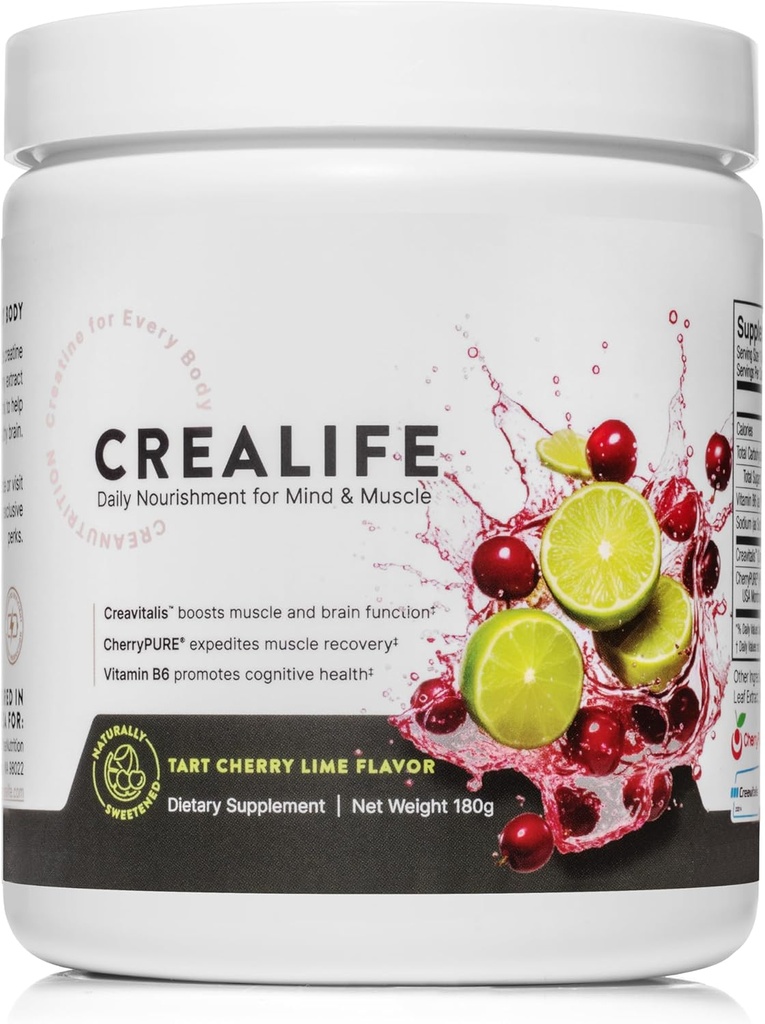 Alman Micronized Tinatine + USA Tart Cherry + Vitamin B6 - Pre and Post Workout Supplement for Women & Men, Tart Cherry Lime Flavor, Caffeine-Free Nourishment for Body and Brain Brain