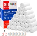 AZEN 30 Pack Gauze Rolls Bandages, 4 x 4.1 Yards, Premium Tıbbi Malzemeler ve İlk Yardım Malzemeleri, Bandage Bravo Vet roll, Mummy
