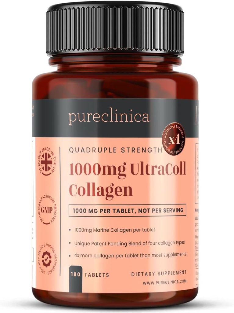 UltraColl Marine Collagen 1000 mg x 180 Tablet (6 Ay Supply). Tek Patentli Anti-Aging Collagen Tipleri I, II, III ve VII.