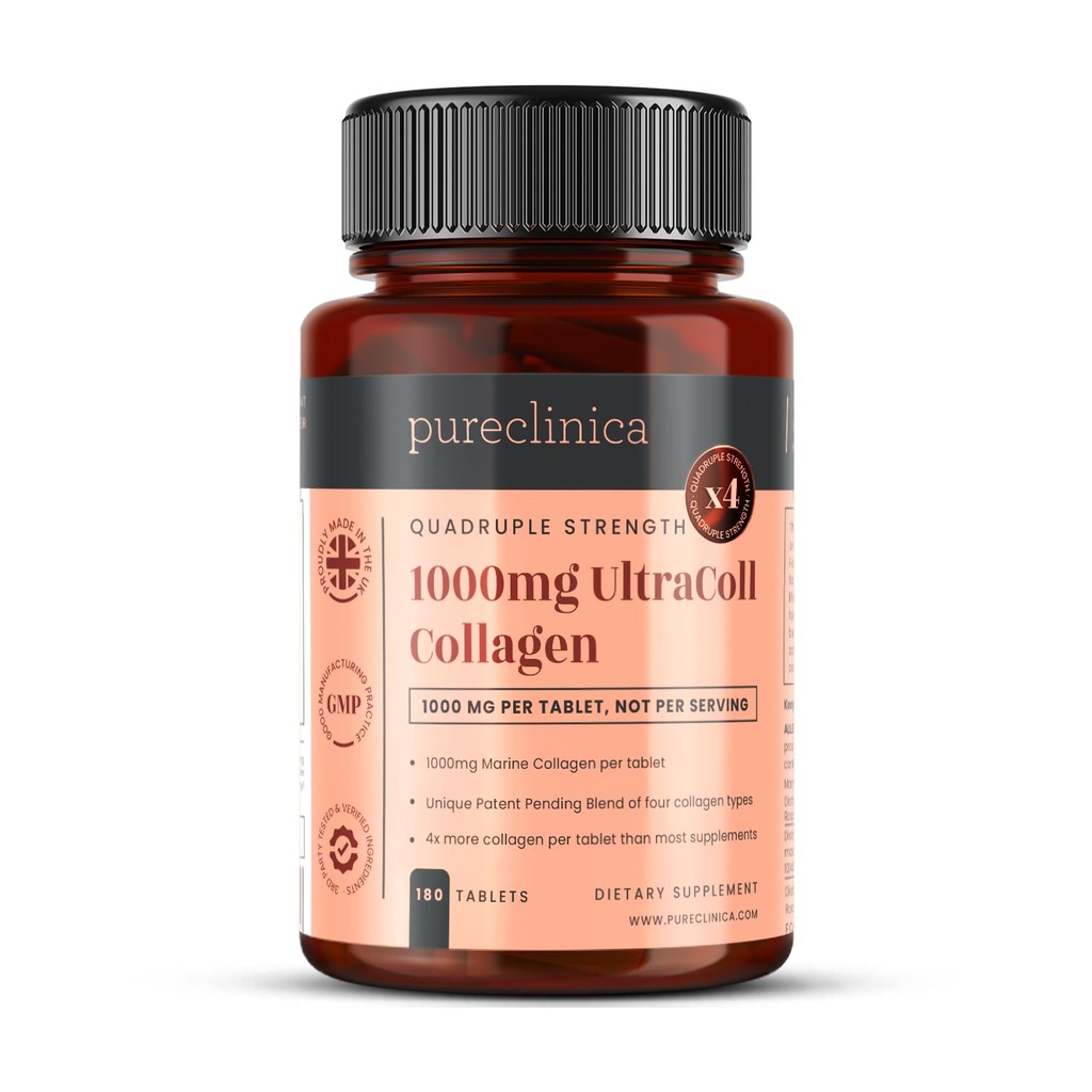 UltraColl Marine Collagen 1000 mg x 180 Tablet (6 Ay Supply). Tek Patentli Anti-Aging Collagen Tipleri I, II, III ve VII.