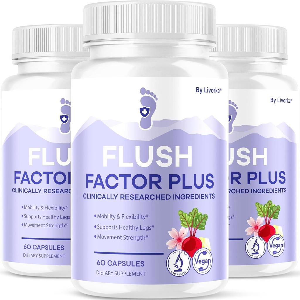 (3 Pack) Flush Factor Plus - Resmi Flush Factor Plus Capsules, FlushFactorPlus Review, Flush FaktörPlus Supplement Support Pills, FlushFactor Plus All Natural Materialss, 180 Capsules for 3 Ay