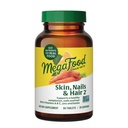 MegaFood Skin, Nails & Hair 2 - Kadınlar ve Erkekler için Vitaminler - Biotin, A, C, çinko, B6, E, Pantothenic Acid - Vegan - 9 Yiyecek Allergens olmadan - 60 Tablar (30 Hizmet)