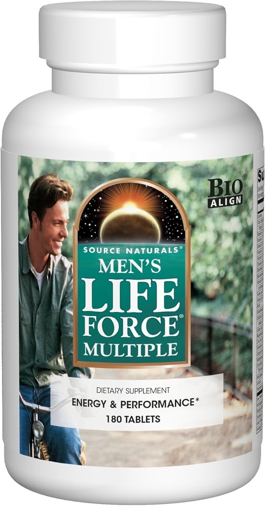 Source Naturals Men's Life Force multiple Daily Multivitamin & Immune Health Supplement - 13 Temel Vitaminler, Nutrients & Mineraller - 180 Tabletler