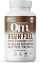 OM MUSHROOM SFOOD Beyin Yakıtı Mushroom Toz Capsules Superfood Supplement, 90 Kont, 30 Gün, Aslan'ın Mane, Reishi Blend Plus Folate, mental Clarity, Mushroom Supplement