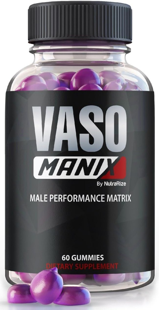VasoManix Gummies, Vaso Manix Classic Ανδρικό Συμπλήρωμα, Όλα τα φυσικά Formula για τους άνδρες, Premium Gummy για να υποστηρίξει την απόδοση, την εμπιστοσύνη και τη συνολική υγεία, επίσημες κριτικές (60 Gummies)