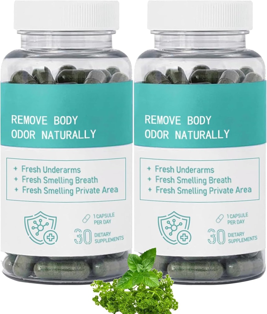 İç Deodorant Supplement – Body Deodoring Supplement, for Gut Health, Skin Health, Digestion Support – Natural Odor Control Chlorophyll Pills | 30 Vegan Capsules (2parça)