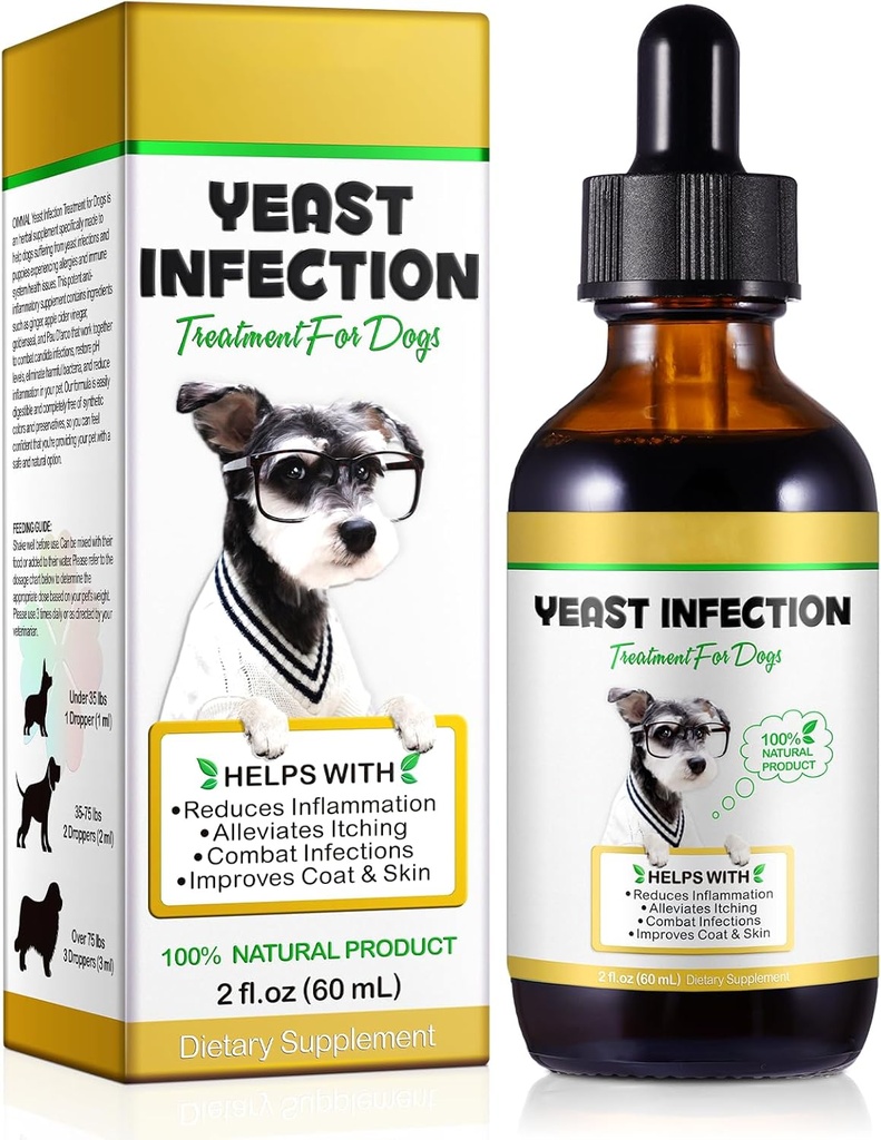 Köpekler için Doğal Yeast Enfeksiyon Tedavisi, Köpek Yeast Enfeksiyon Tedavisi, Köpek Alerjisi Yardımı, Itch ve Immunity Relief, Find & Skin, Dog Herbal Supplement, 2 ozzz