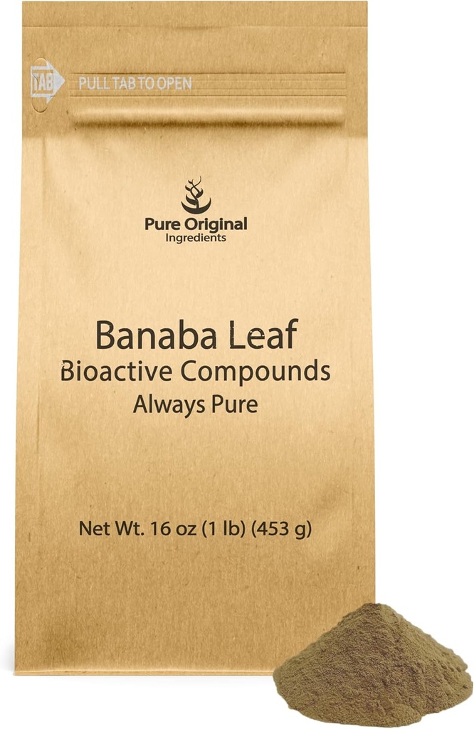 PURE ORIGINAL INGREDIENTS Banaba Leaf Toz (1 lb) Her zaman Pure, No Fillers veya Katkılar, GMOINAL INGREDIENTS Banaba Leaf Toz (1 lb) Her Zaman Saf, No Fillers veya Katkılar, Non GMOINAL
