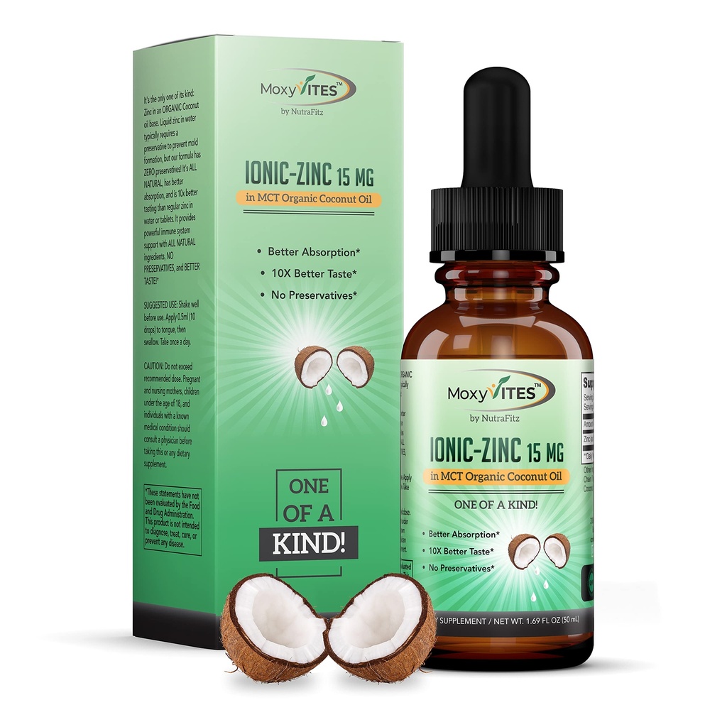 Çocuklar için organik çinko Supplements, Yetişkinler - çinko Sulfate - Sıvı Çinko Supplement - Saf Immune Support, Skin - NO Preservatives & Great Taste - 100 Vegan Servisler - Sıvı Çinko Tamamlama - Saf Ionic çinko Drops in Coconut Oil for Immune Support, Skin - NO Preservatives & Great Taste - 100 Vegan