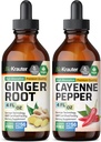 BIO KRAUTER Τζίντζερ Ρίζα Βάμμα 4 Fl. Oz. & Καγιέν Πέπερ Βάμμα 4 Fl. Oz.