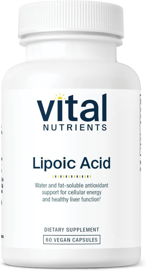 Vital Nutrients Lipoic Acid | 300 mg Alfa-Lipoic Acid Antioksi | Sağlıklı Metabolism ve Enerji için ALA Supplement | Gluten, Süt, Soy Free | Non-GMO | 60 Capsules
