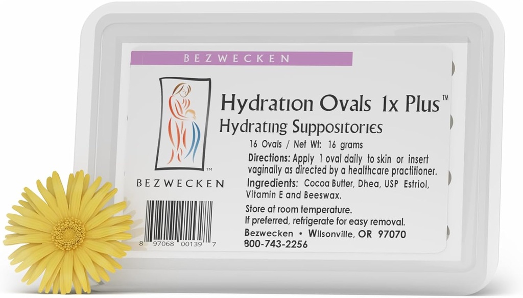 Bezwecken - Hydration Ovals 1x Plus DHEA - 16 Su Ovalositories - Aynı Güvende Formula - Menopausal Kadınlarda Tümevsel Kuruluk - Güvenli, Doğal ve Paraben Free