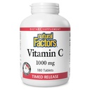Doğal Faktörler C 1000 mg Zaman Bülteni, Immune ve Bone Health için Antioksi Desteği, 180 Tablet