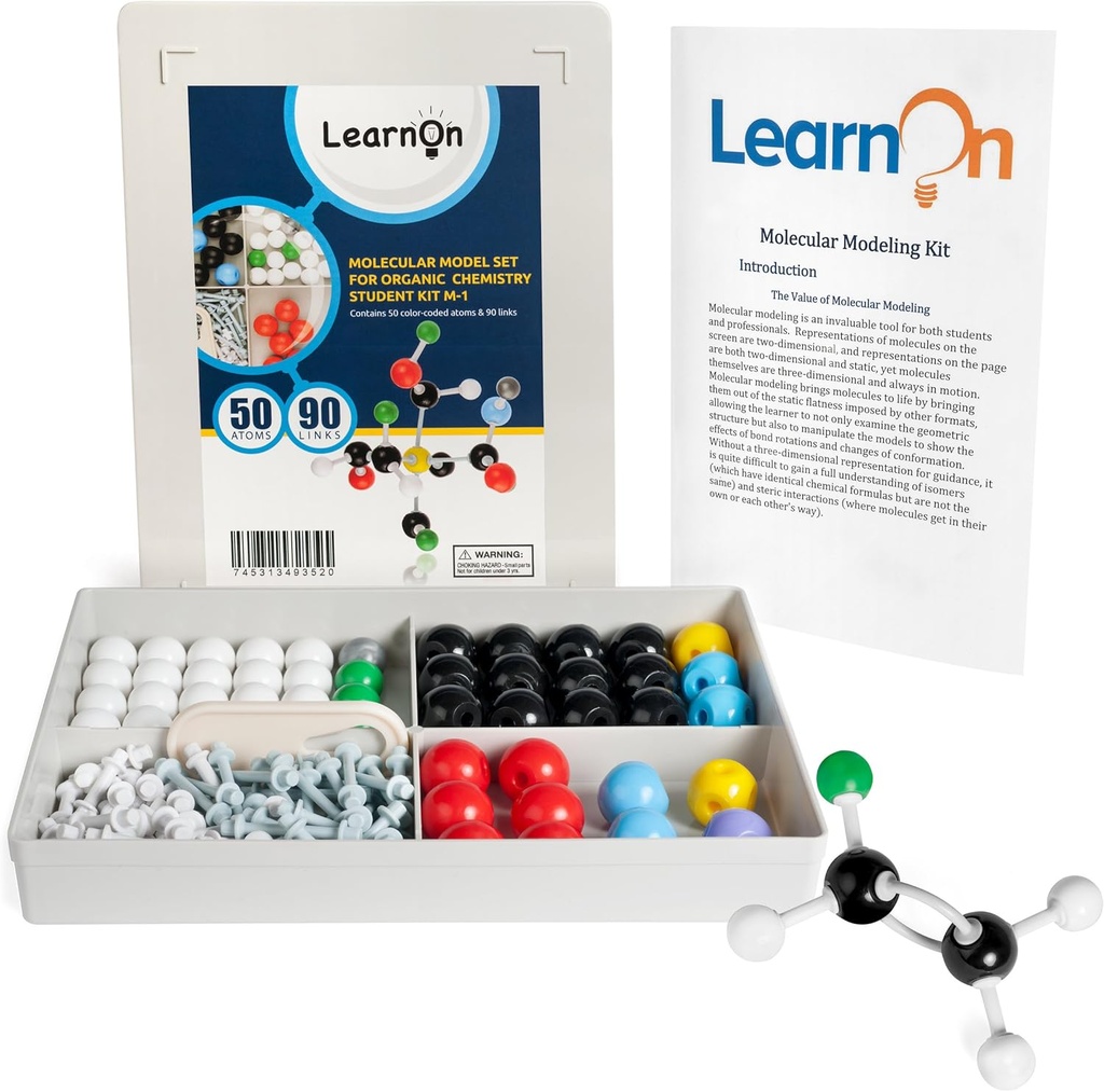 Organik Kimya Moleküler Model Kit Kullanıcı Kılavuzu ile Ochem Öğrenciler için Set - 140 Adet